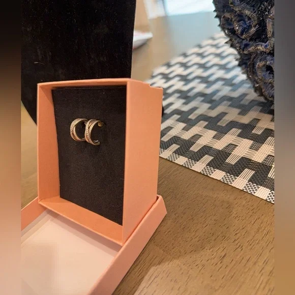 Pandora Entwined Half Hoop Crossover Earrings - Picture 4 of 9